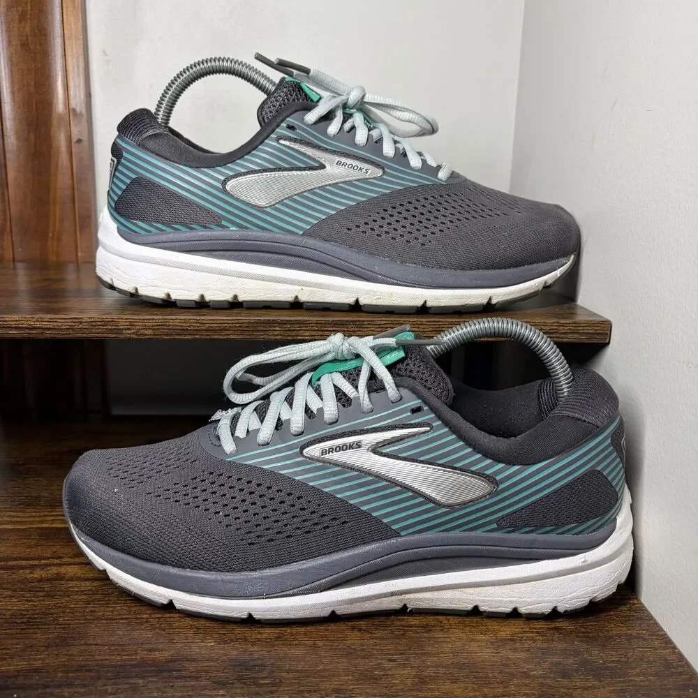 Size 9 Womens - Brooks Addiction 14 Wide Running Shoes Gray/Teal